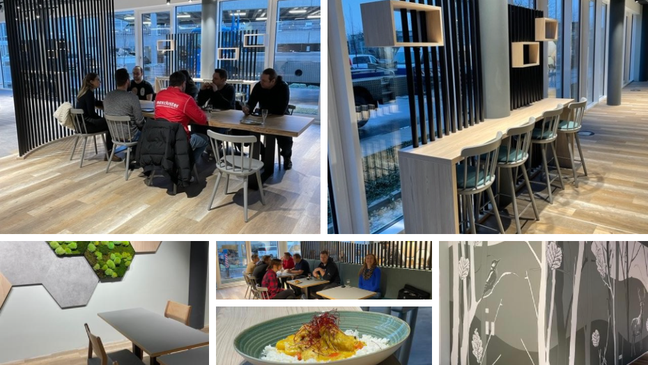 The restaurant in the office.