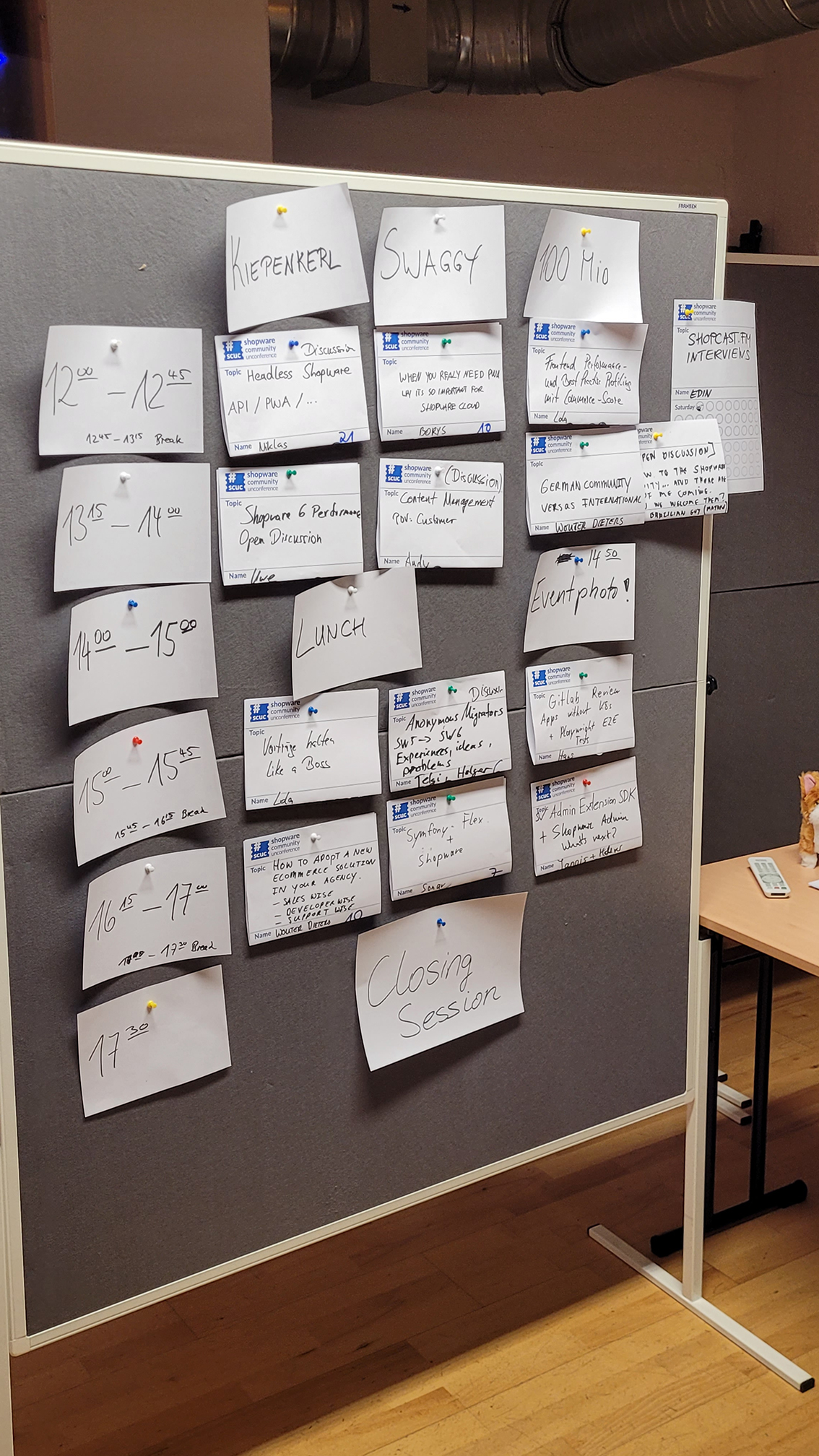 Timetable of the SCUC22 on Day 1.
