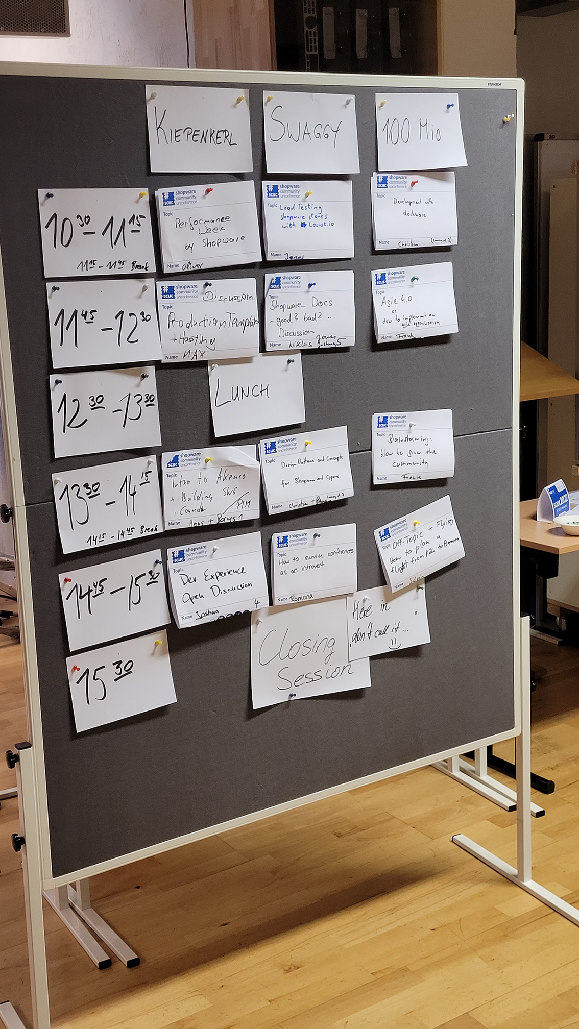 Timetable of the SCUC22 on Day 2.