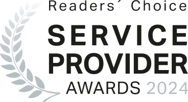 Lorbeerkranz und Text "Service Provider Awards 2024