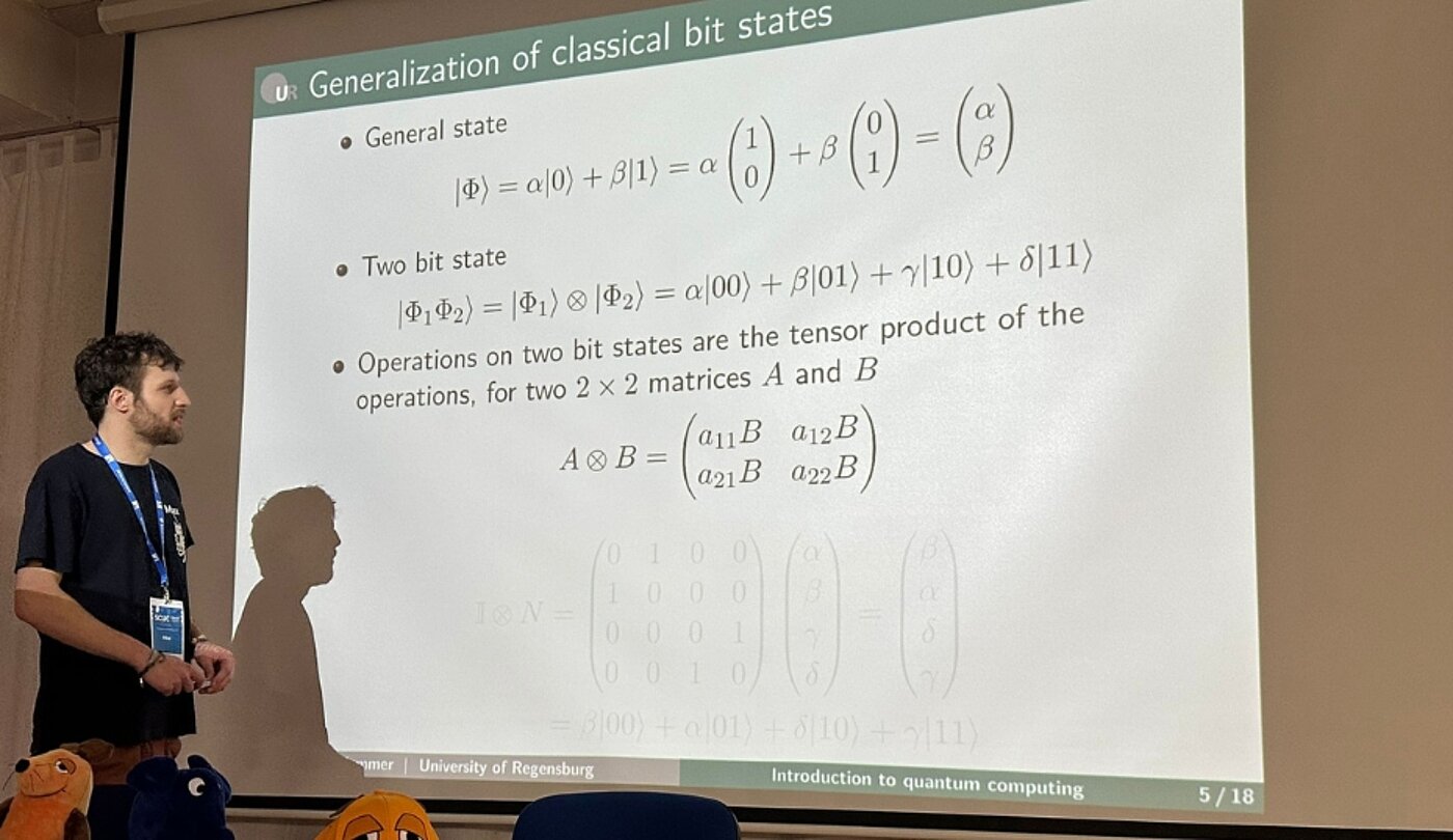 Eine mathematische Aufgabe an die Leinwand projiziert 