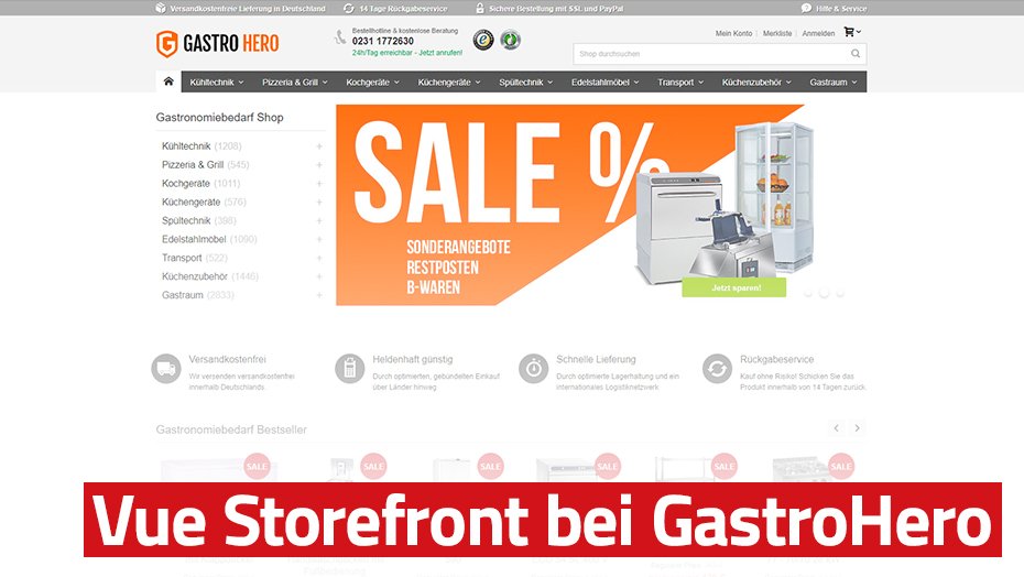 PWA-Shop mit Vue Storefront (jetzt Alokai) bei GastroHero
