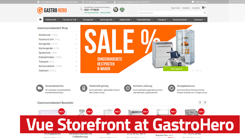 PWA shop with Vue Storefront at GastroHero