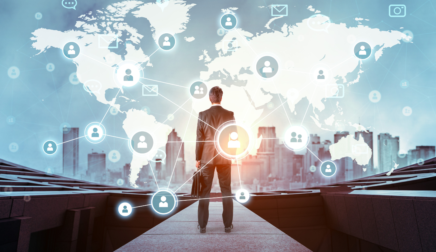 Weltkarte mit globaler Vernetzung als Symbol für internationale Datenschutzgesetze.