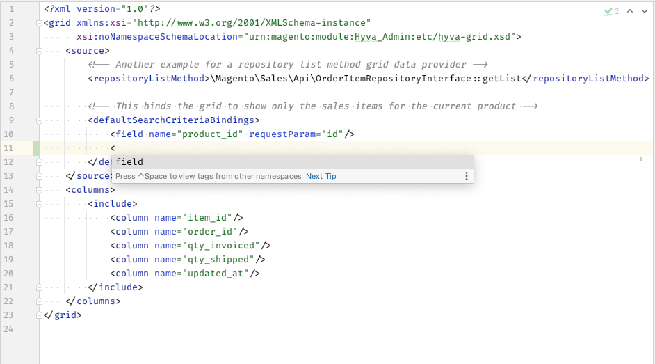 Example of code at Hyva_Admin